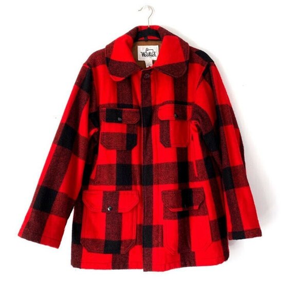 Woolrich Size 40 Wool Mackinaw Buffalo Plaid Jacket 505 Hunting Field Coat - Picture 1 of 8